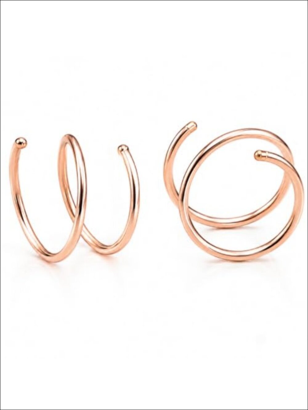 14K Rose Gold Filled Double Hoop Earrings 19 Gauge 8mm Illusion Twist